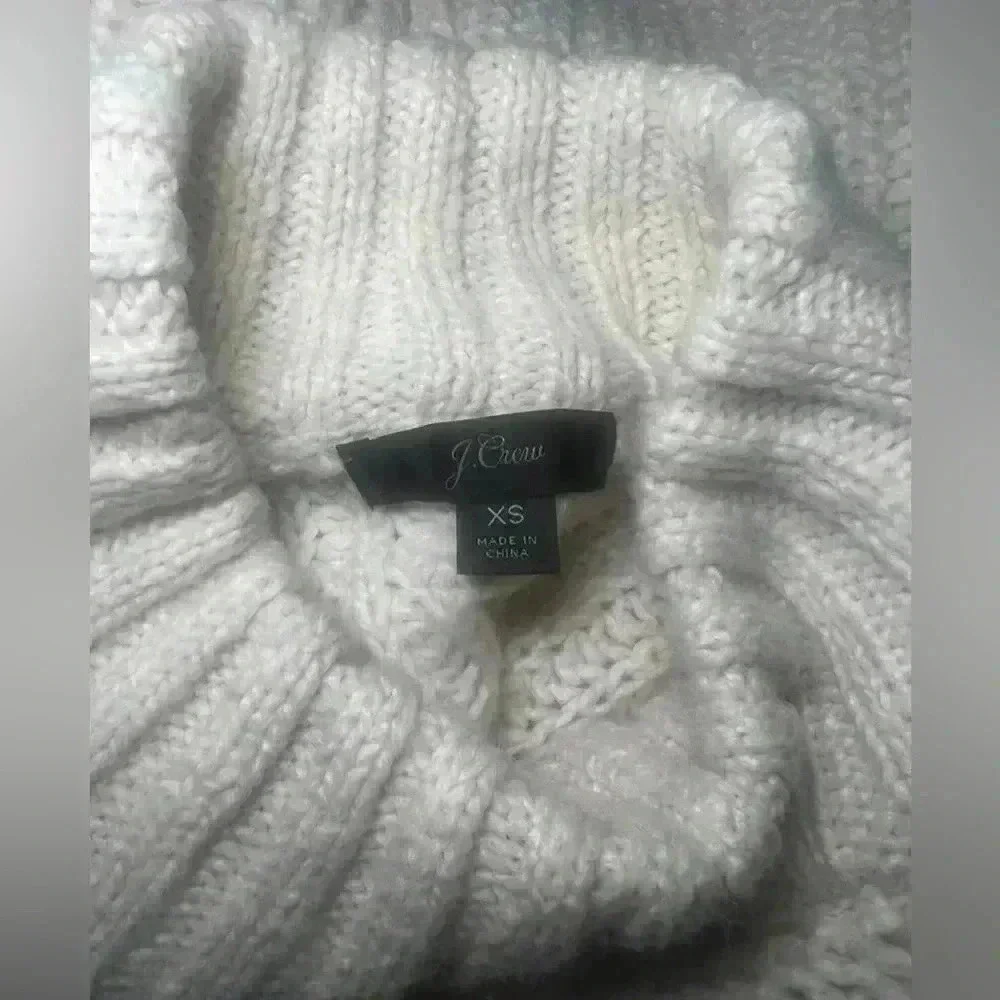 J CREW MARLED DONEGAL MOCK NECK SWEATER S Ivory AE988 EUC SIZE XS